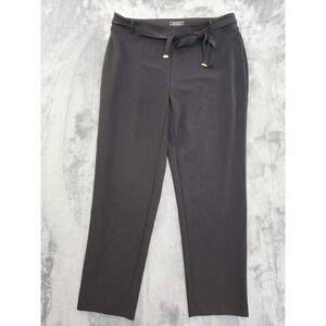 Vintage NYCC Pants Womens 16W Black Pull On Tie Waist Ankle Stretch Office‎ 90s